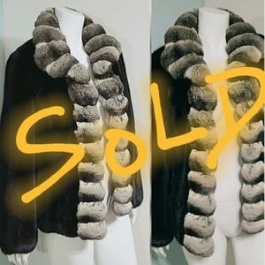 $7900 BLACKGLAMA Mink & Chinchilla Fur Coat Jacket